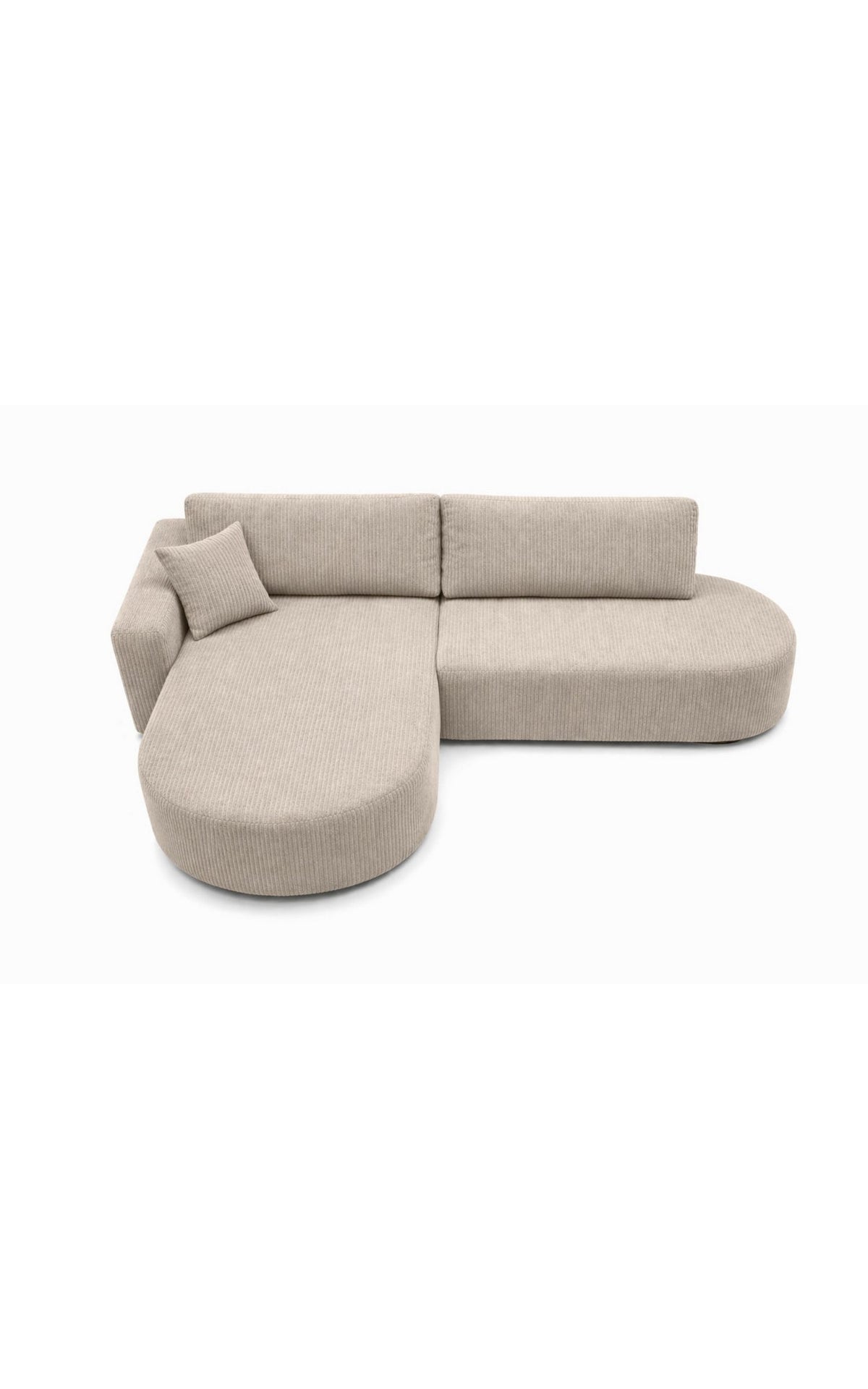 Geöffneter Bettkasten des Cord Ecksofas