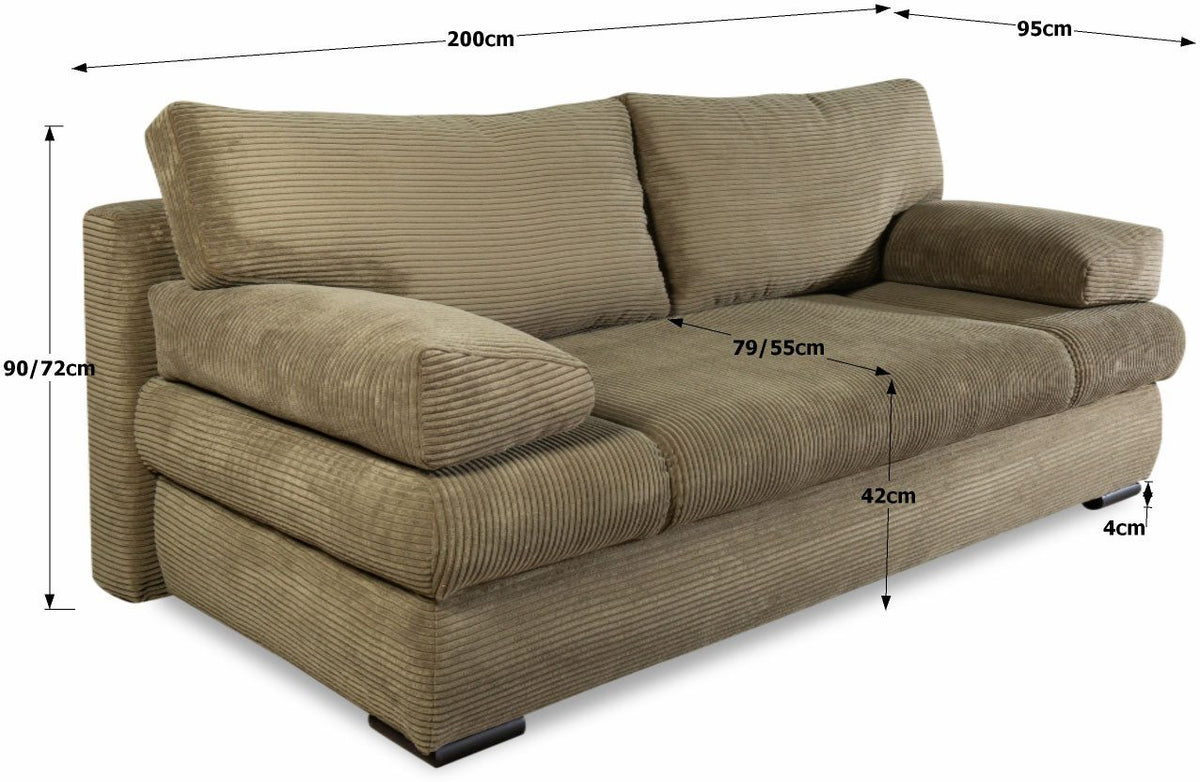 Cord Schlafsofa TINA in Olive Produktbild 4