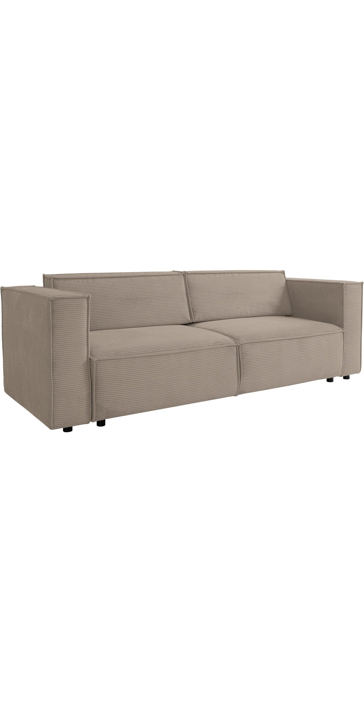 Blick in den Bettkasten des Cord Schlafsofas KANSAS in Beige