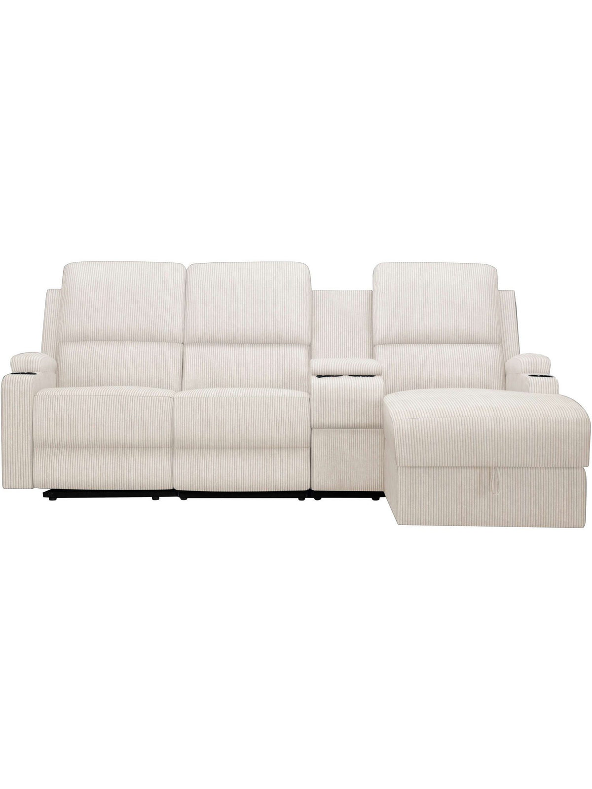 Cord Ecksofa NAPORI in Creme Gesamtansicht