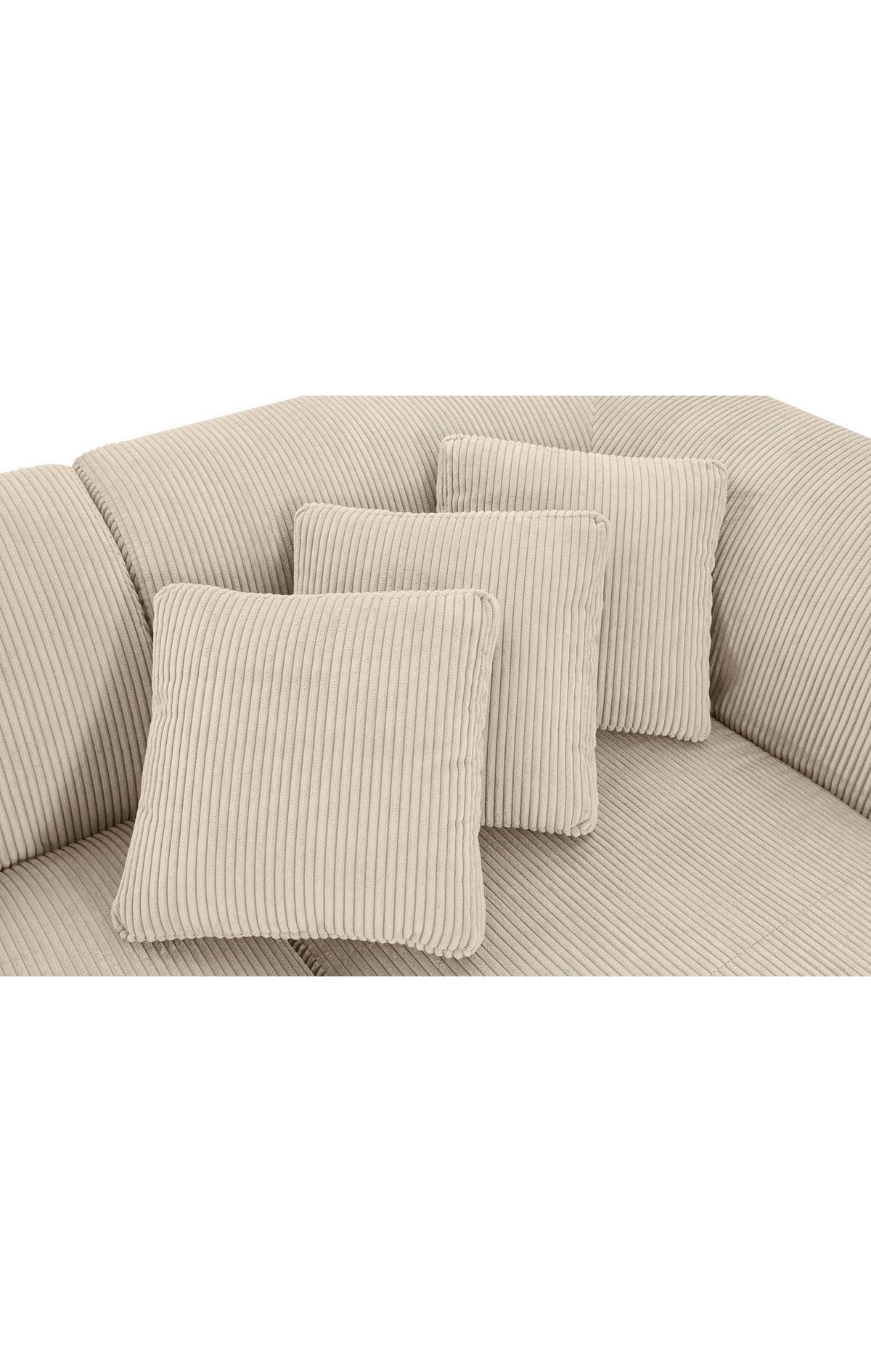 Zierkissen und Sitzfläche des Ecksofas Alesund