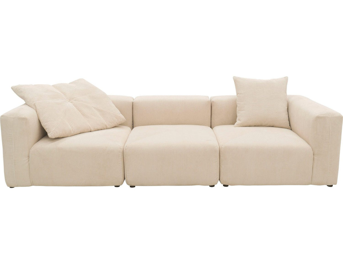 Big Sofa GERRID in Cord Creme Gesamtansicht