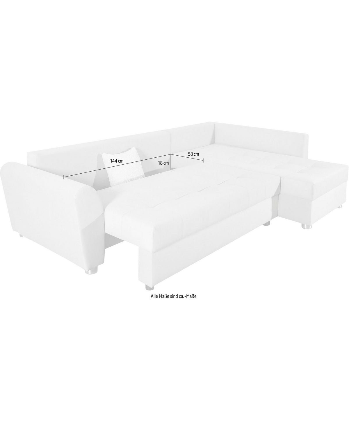 Cord Ecksofa JANA XL in Beige Ansicht 6