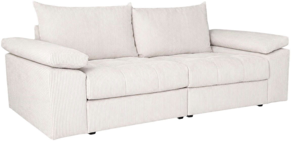 Rückansicht des Cord Big-Sofas SOFT&COSY PIK XL in Creme
