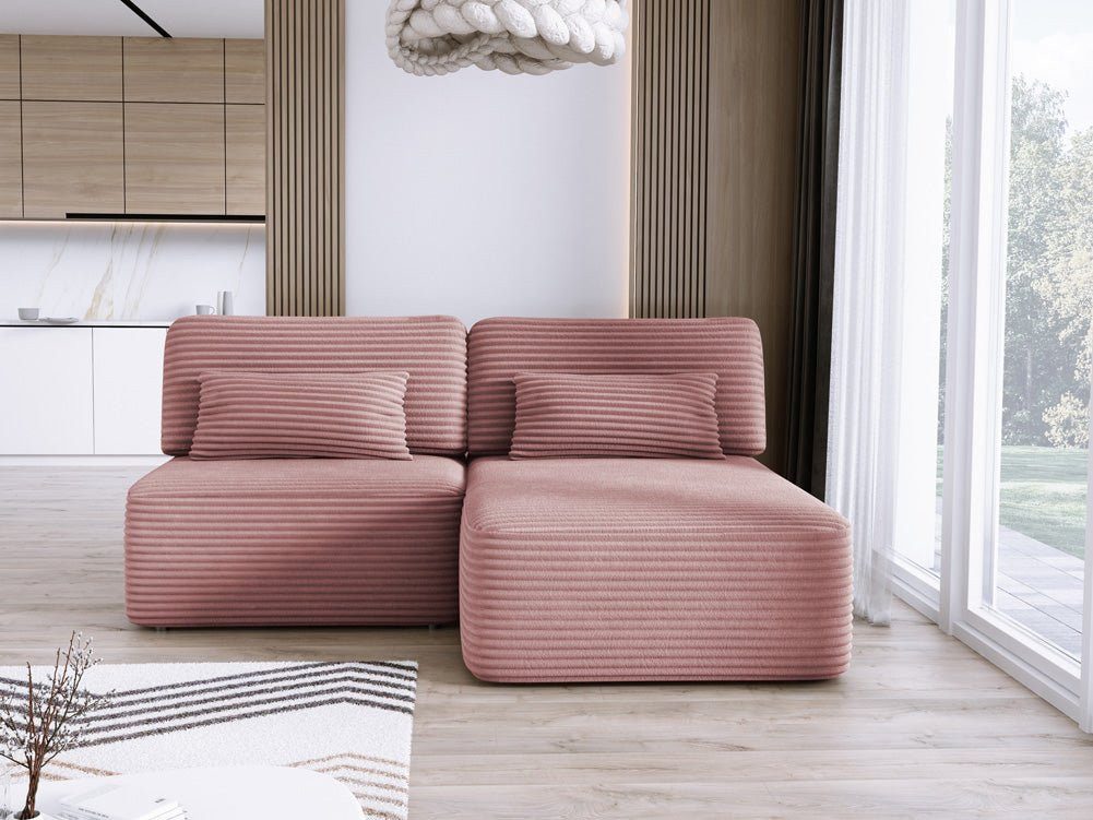 Cord Schlafsofa TILIA in Rose von vorne