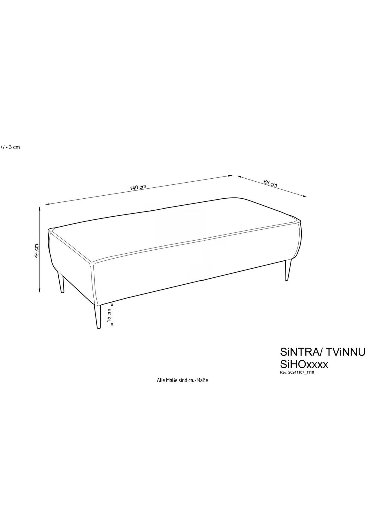 Schwarze Metallfüße des Cord Ecksofas TVINNU