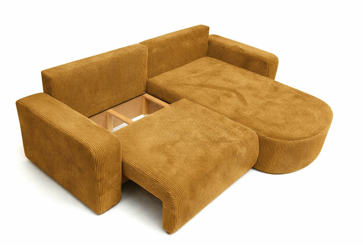 Cord Ecksofa ROUND ONE in Senffarbe Ansicht 3
