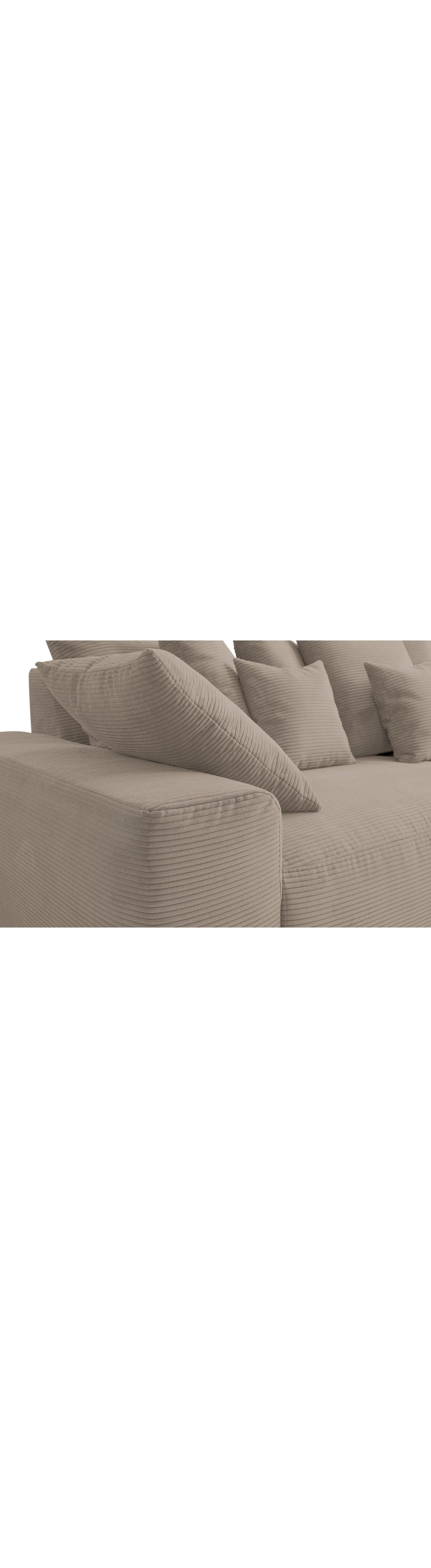Tiefe Sitzfläche des Big Sofas MAXI mit losen Rückenkissen