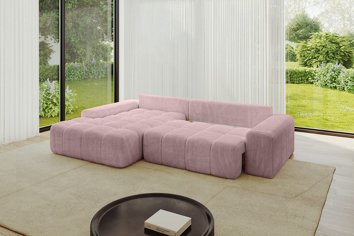 Cord Ecksofa ENSI-L Bettkasten mit Stauraum