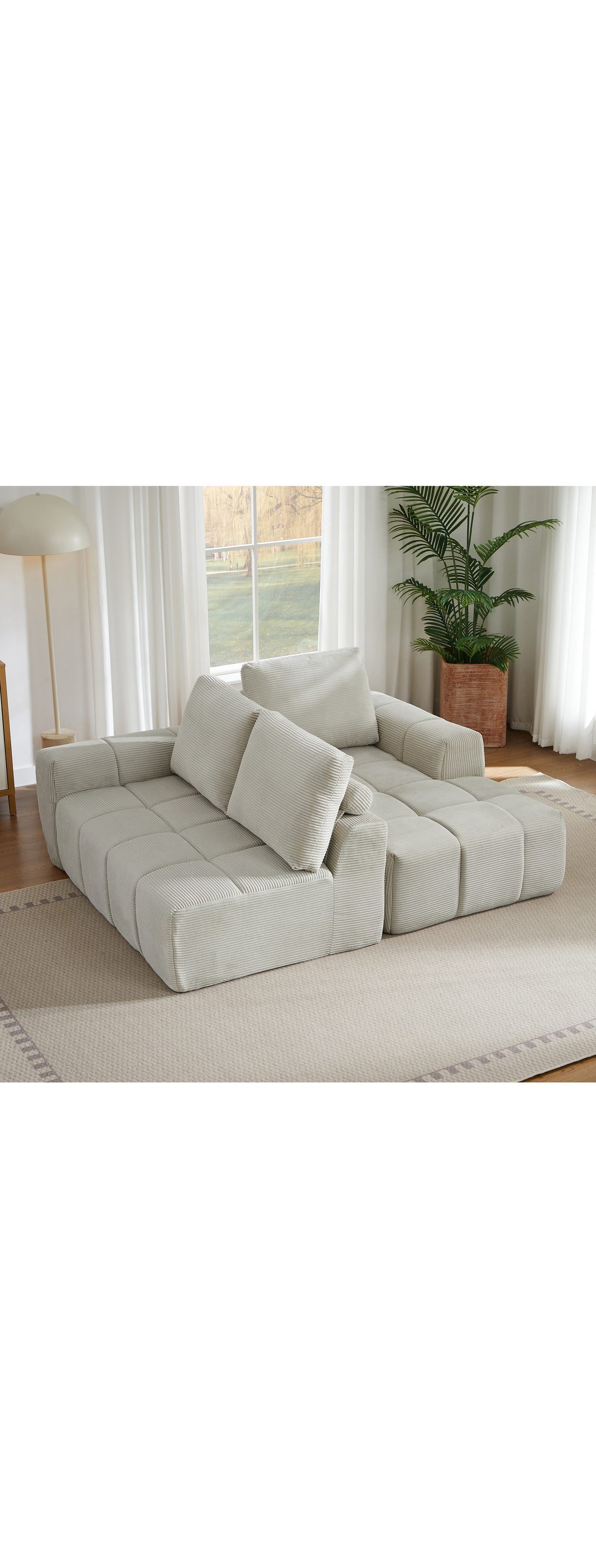 Cord Ecksofa ODIKALO mit abnehmbaren Kissen