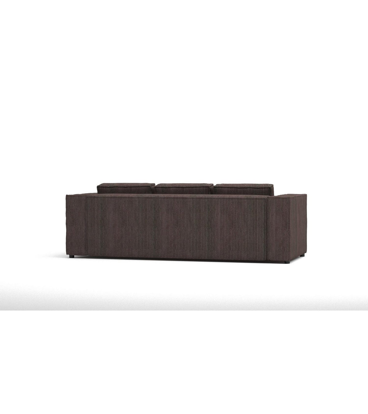 Detail der Kunststofffüße des Cord Sofas RENNE