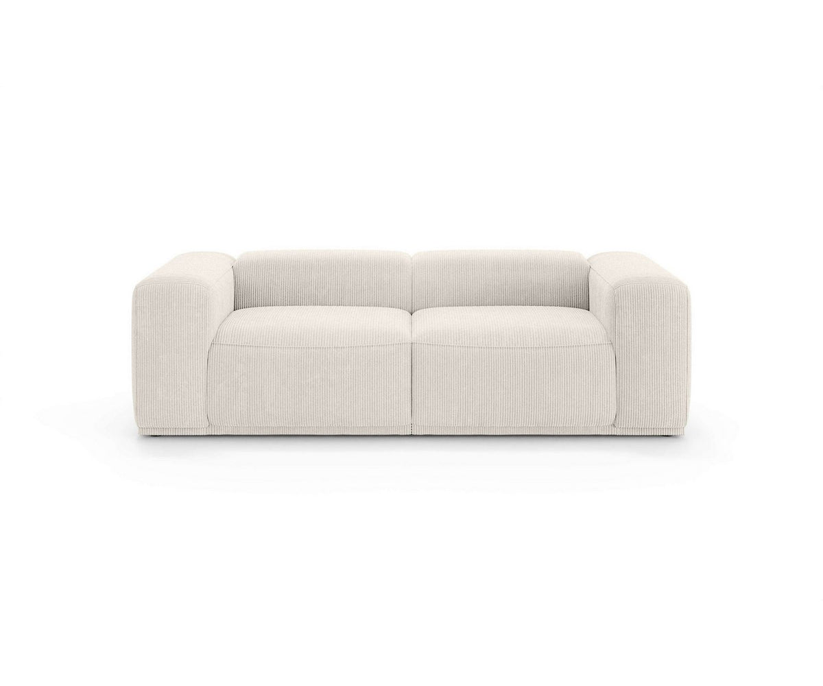 Cord Big-Sofa EMMERIK in Creme Gesamtansicht