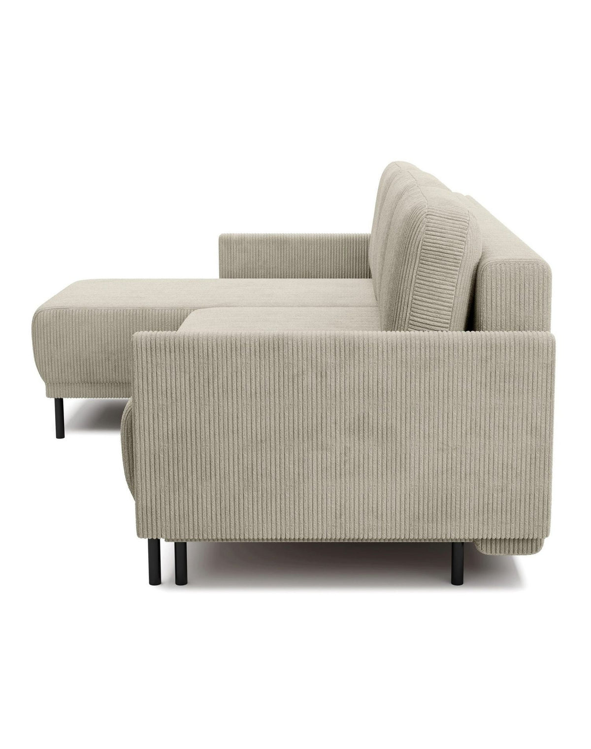 Cord Ecksofa HAMIEL im kleinen Wohnzimmer