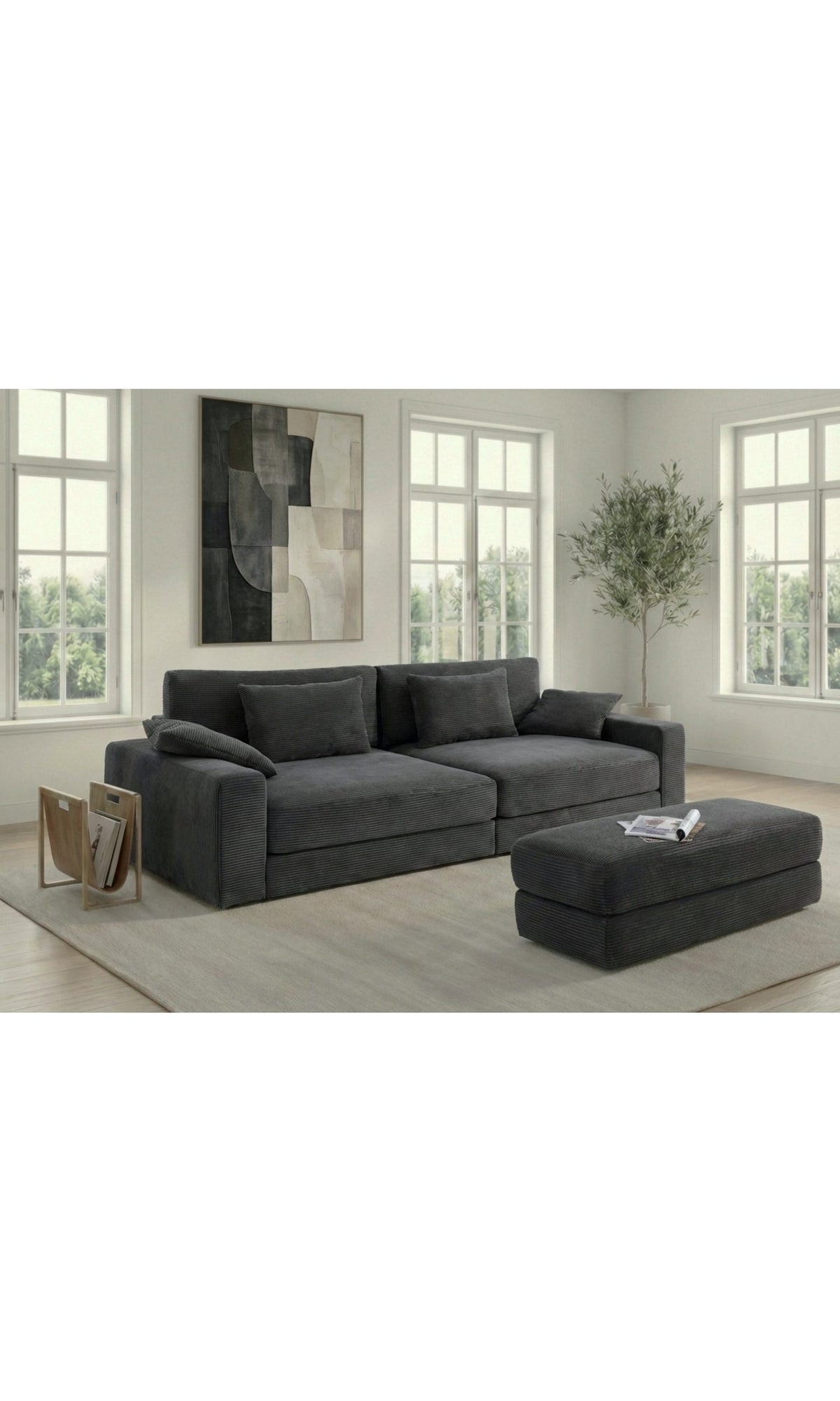 Extratiefe Sitzfläche des Big Sofas 15249 in Cord