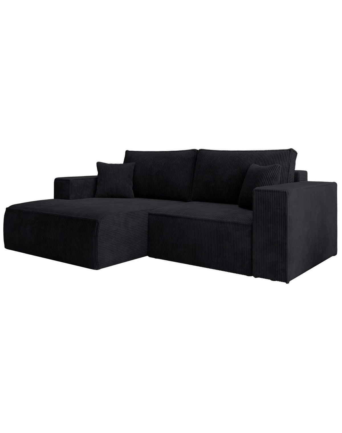 Cord Ecksofa FARESE MINI in Schwarz Rückansicht