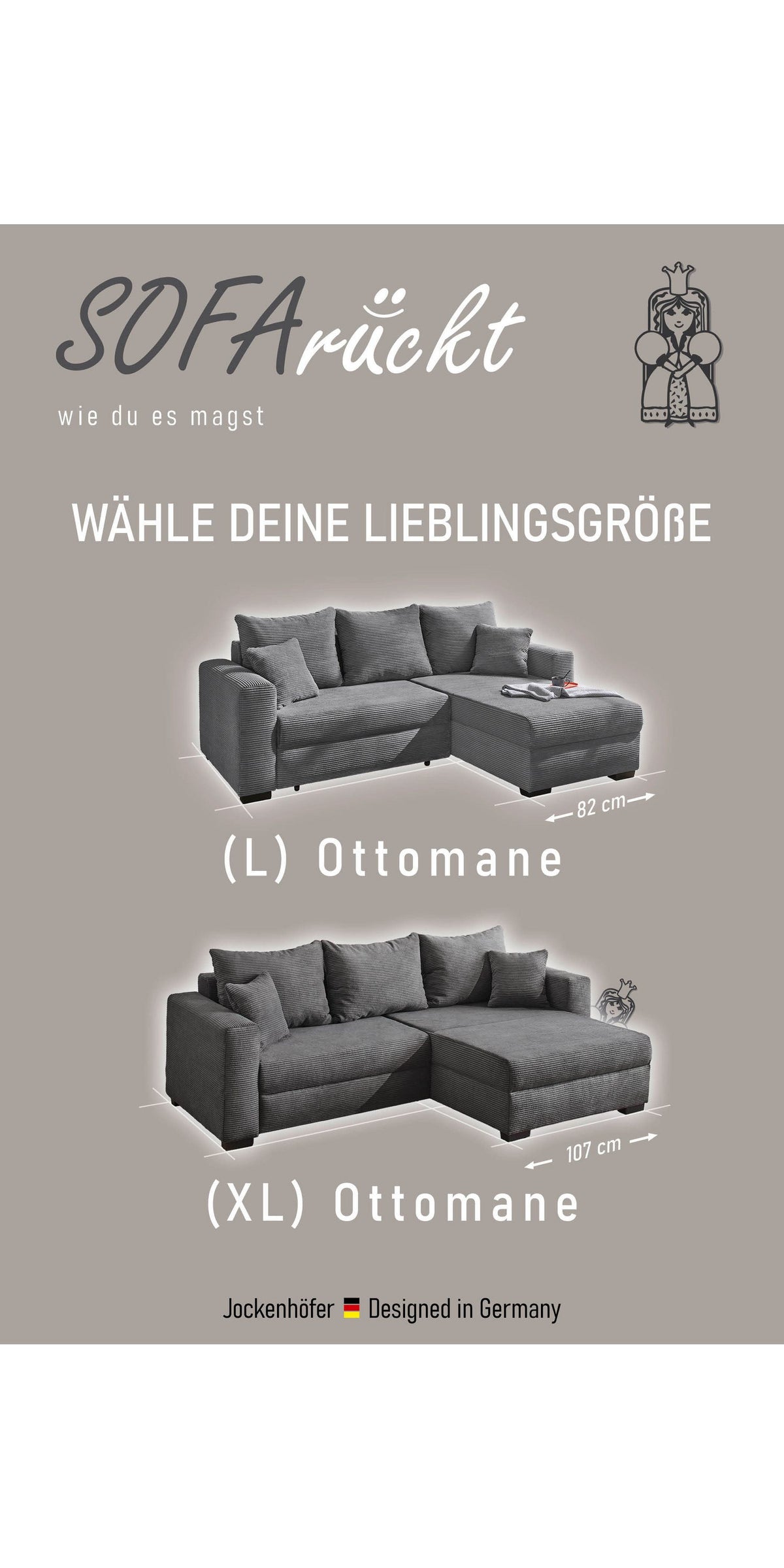 Ecksofa ELMAU mit ausgezogener Liegefläche