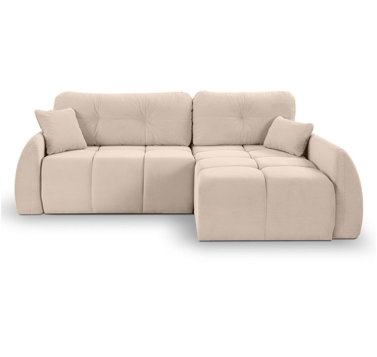 Cord Eckschlafsofa SANCHO LONG in Beige Ansicht 2