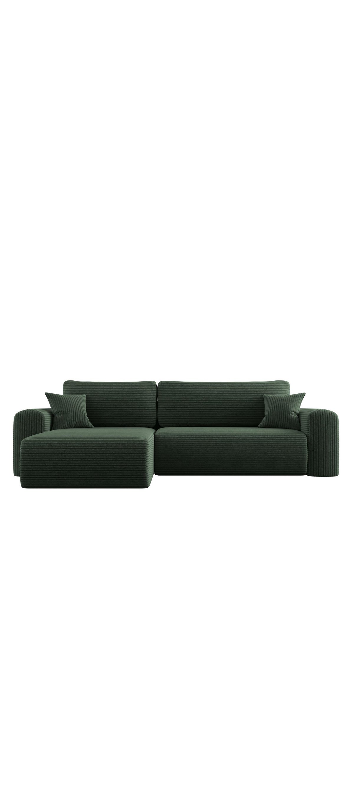 Cord Ecksofa CAPRI in Grün Detailansicht des Cordbezugs
