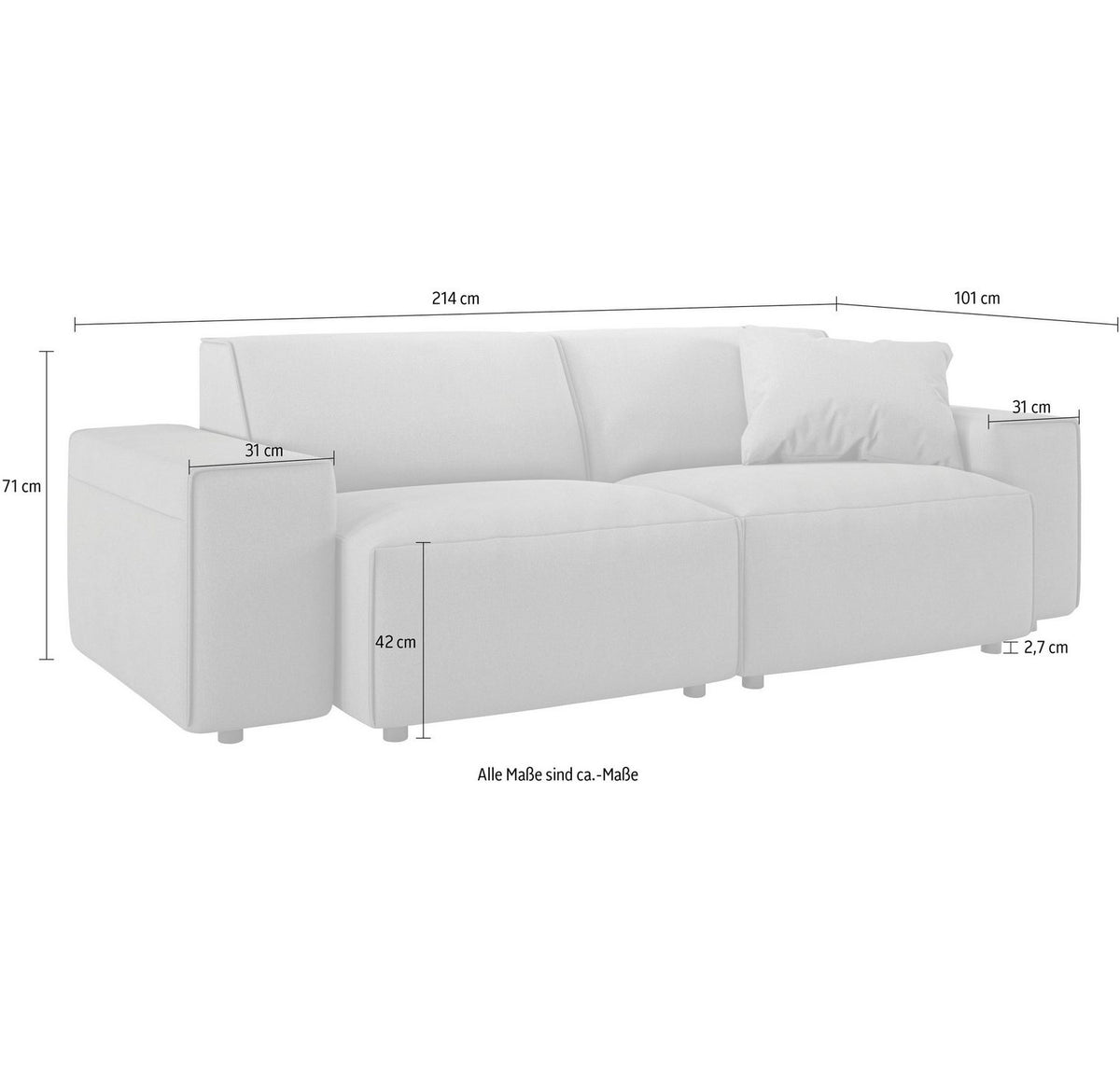 Cord Sofa GLIMMINGE mit schwarzen Kunststoffgleitern