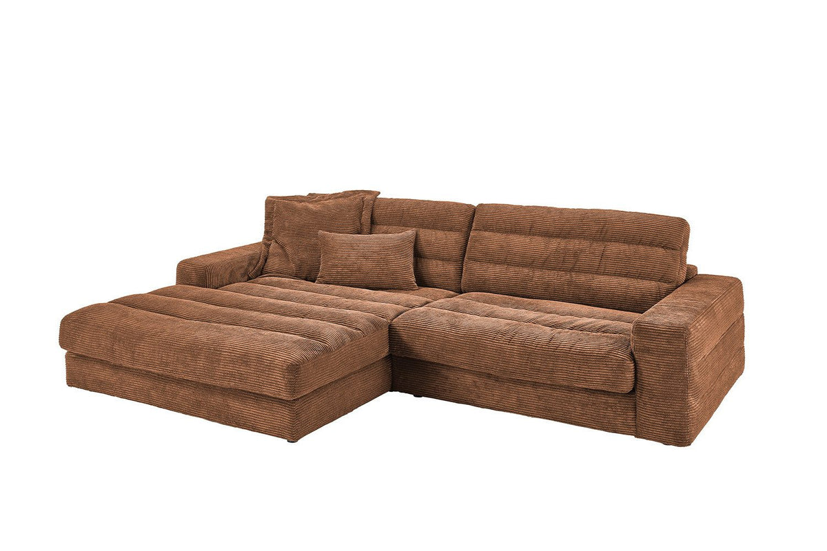 Cord Ecksofa LANA seitlich mit breiten Armlehnen