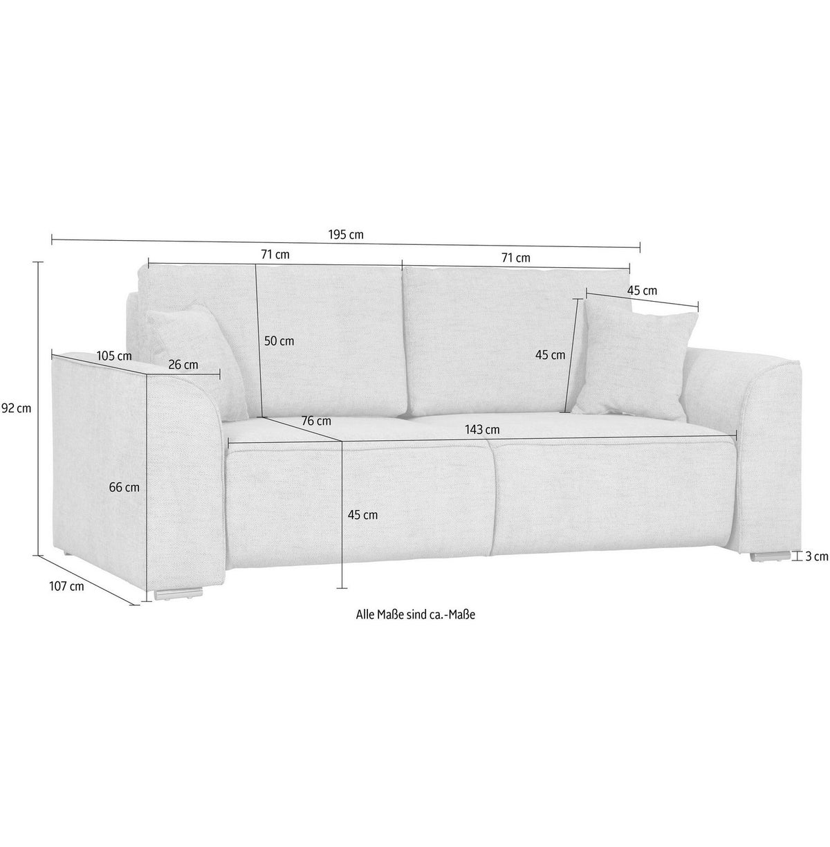 Cord Sofa BEATRICE im Wohnzimmer
