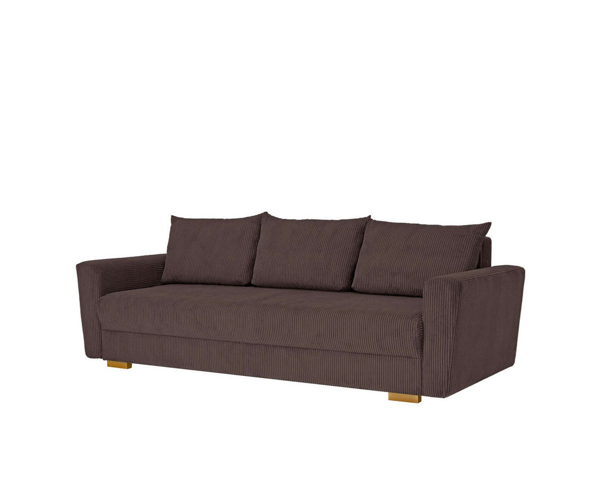 Cord Schlafsofa MAGHERA in Braun in Seitenansicht