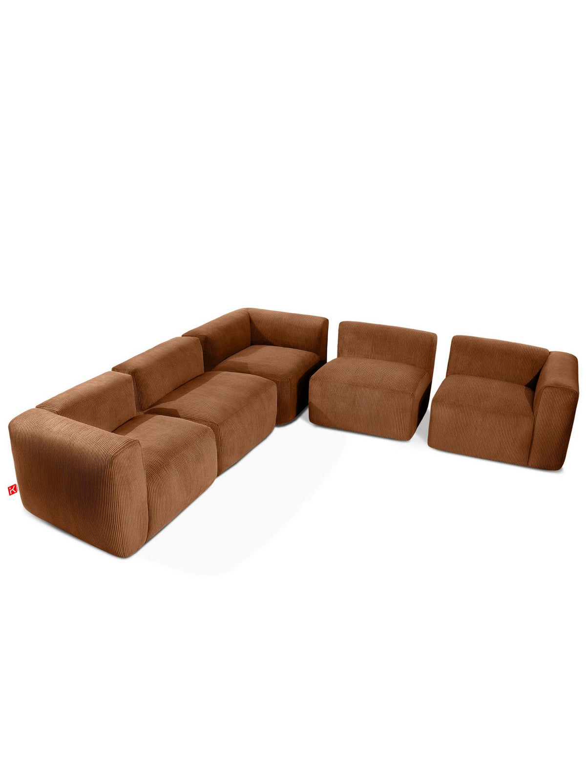 Armlehne und Kunststoffgleiter des BUFFO Ecksofas