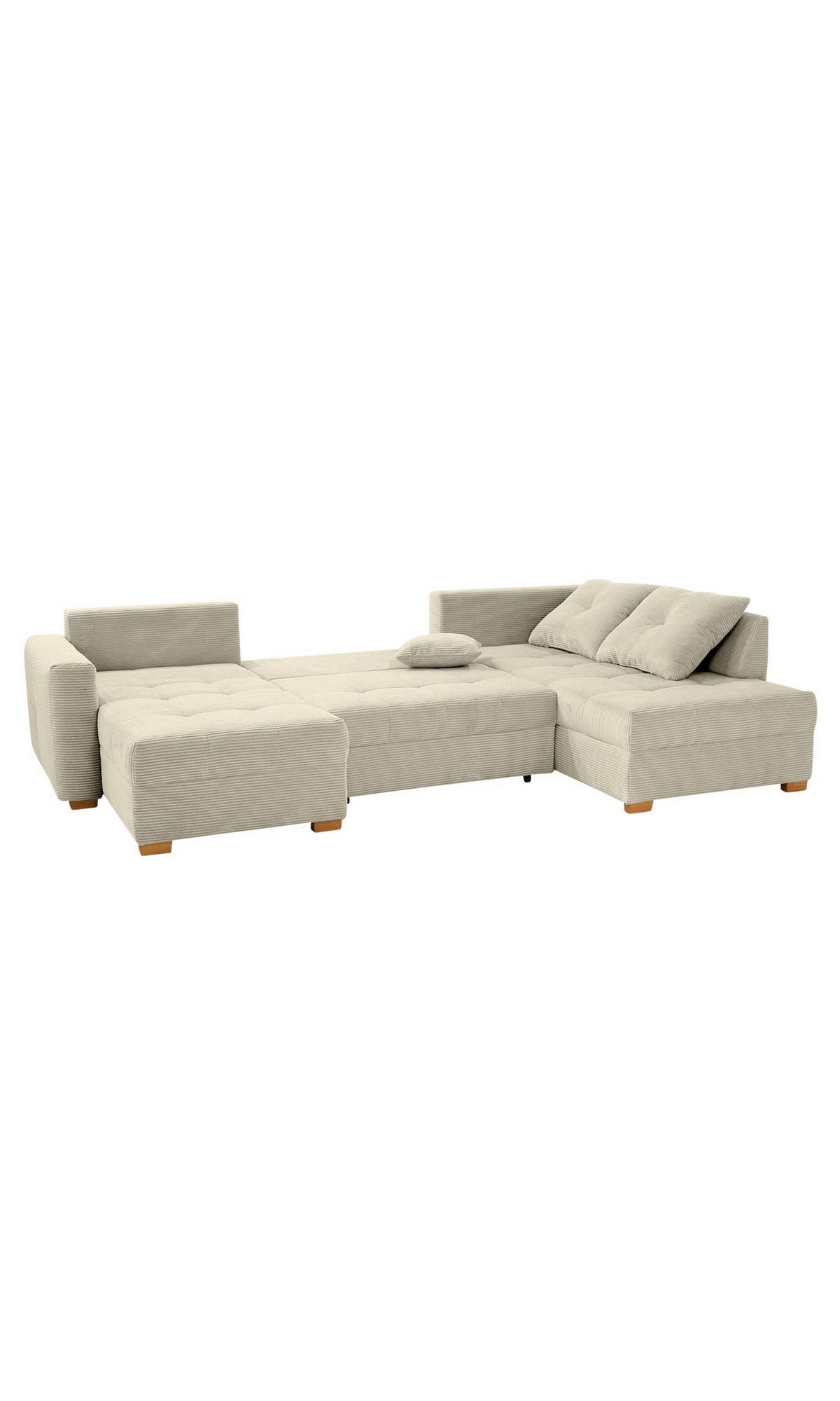 Cord Wohnlandschaft 15218 Beige Grau Seitenansicht