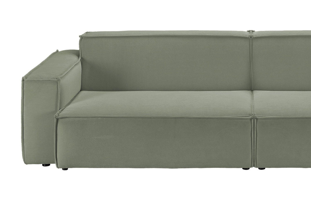 Cord Sofa SAMU in Olivgrün von vorne