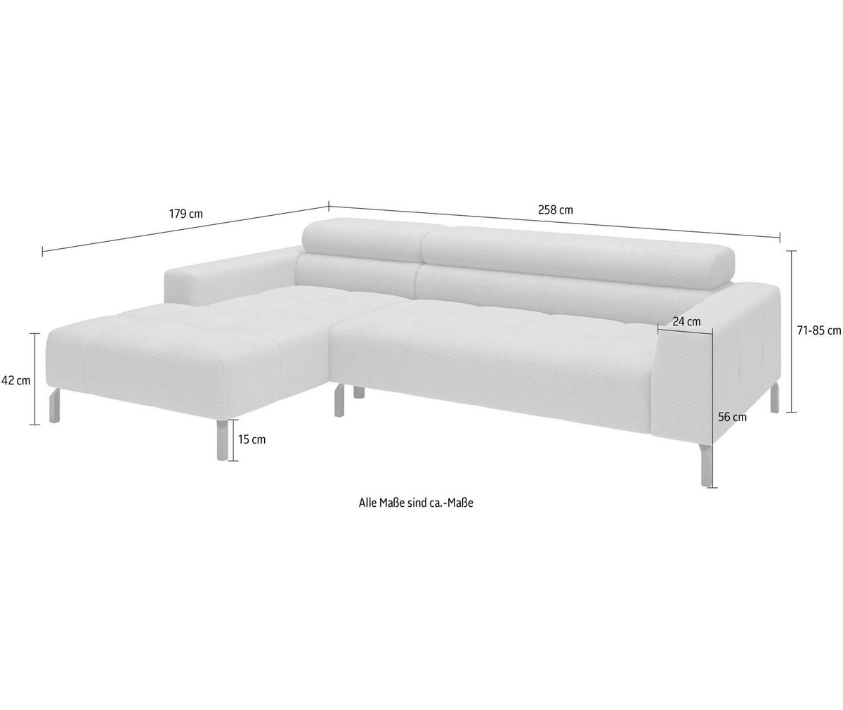 Ecksofa CLAYA in Nature im Wohnzimmer