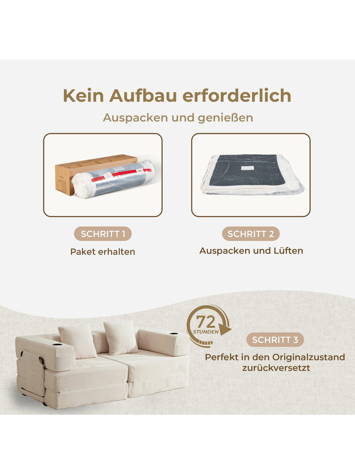 Detailansicht des weißen Cordbezugs