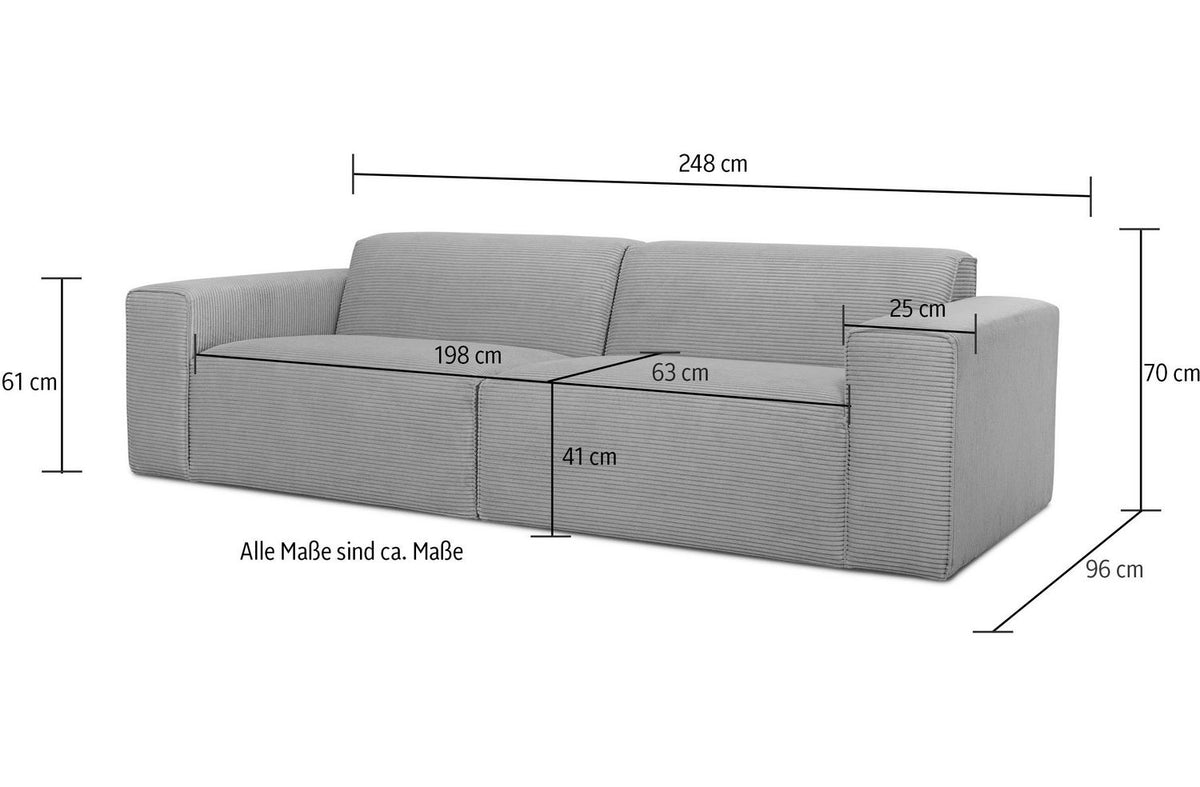 Cord Sofa CLAYTON im modernen Wohnzimmer