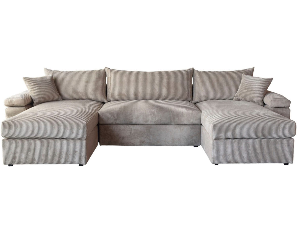Cord Wohnlandschaft COSY in Beige in U-Form