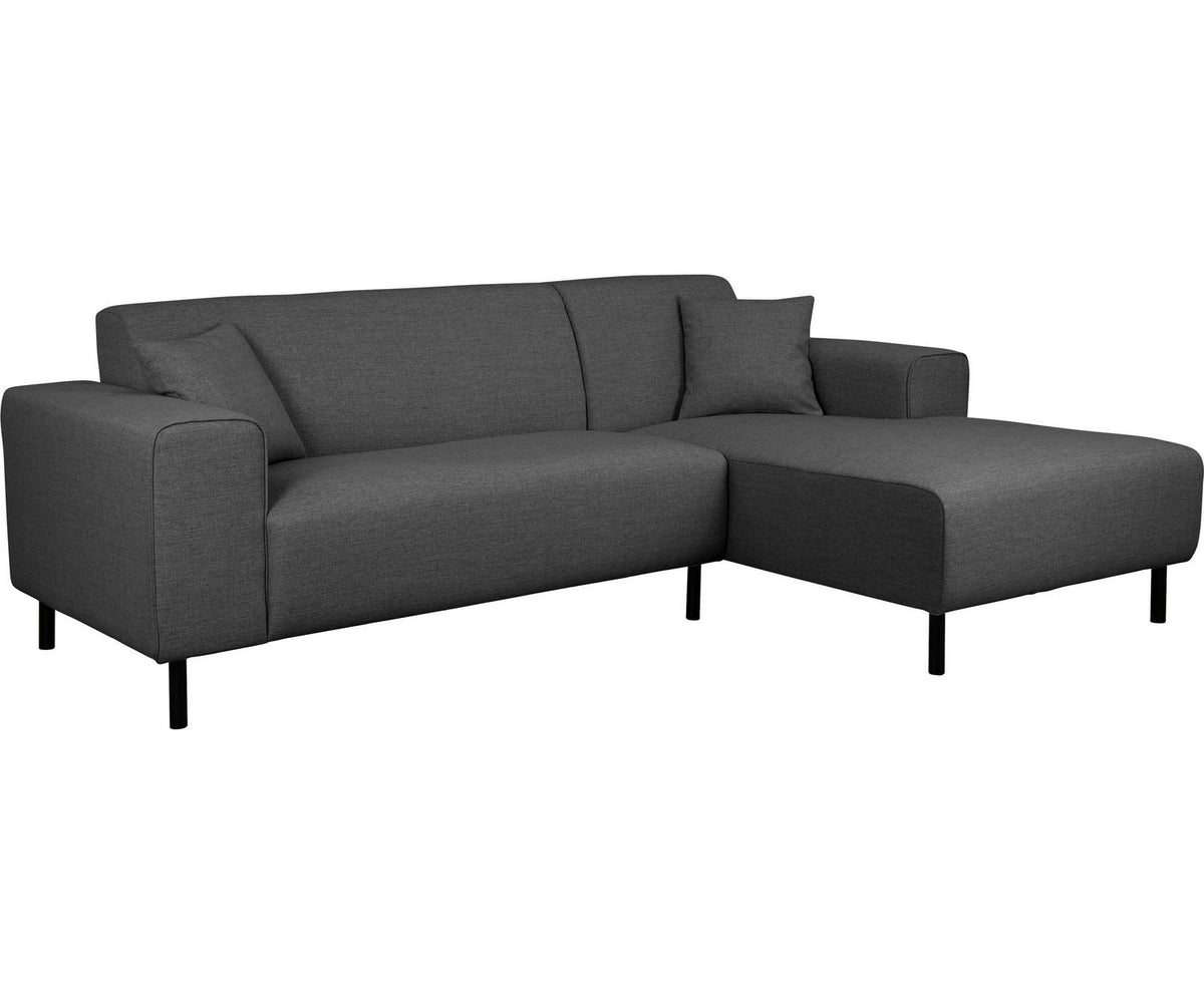 Cord Ecksofa ARROS in Anthrazit von vorn