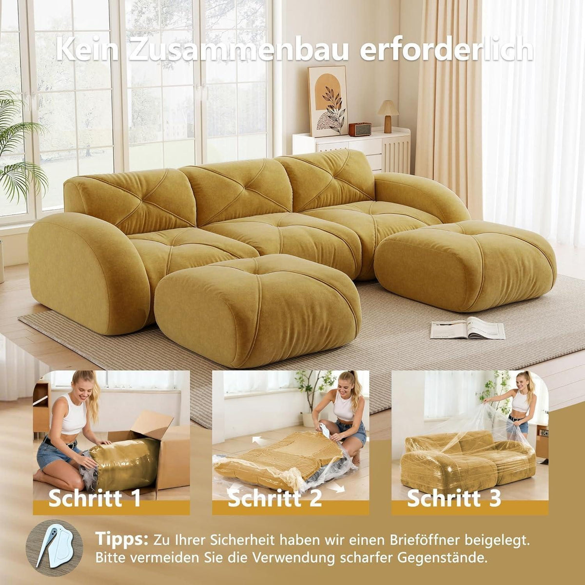 Cord Bezug der Wohnlandschaft in der Nahaufnahme