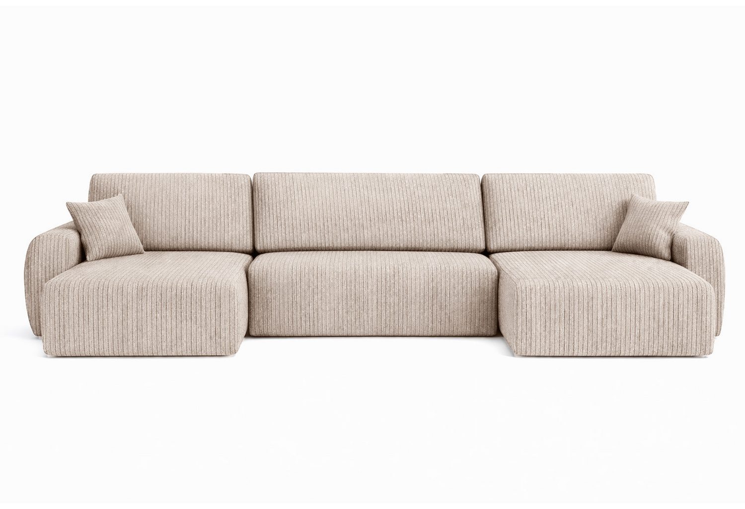 Cord Wohnlandschaft ARIEL UXL in Dunkelbeige Gesamtansicht