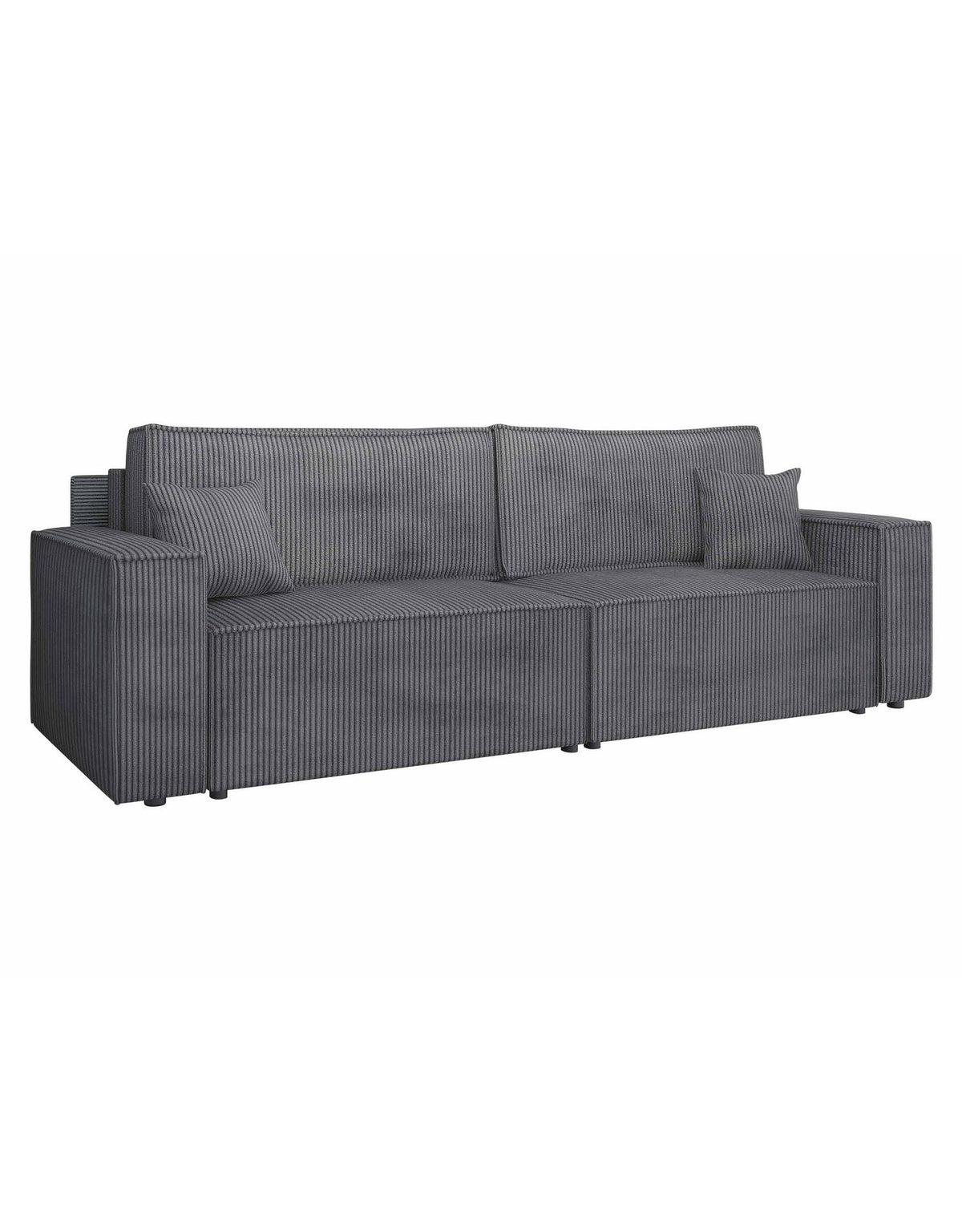Geöffneter Bettkasten des Cord Schlafsofas KARL