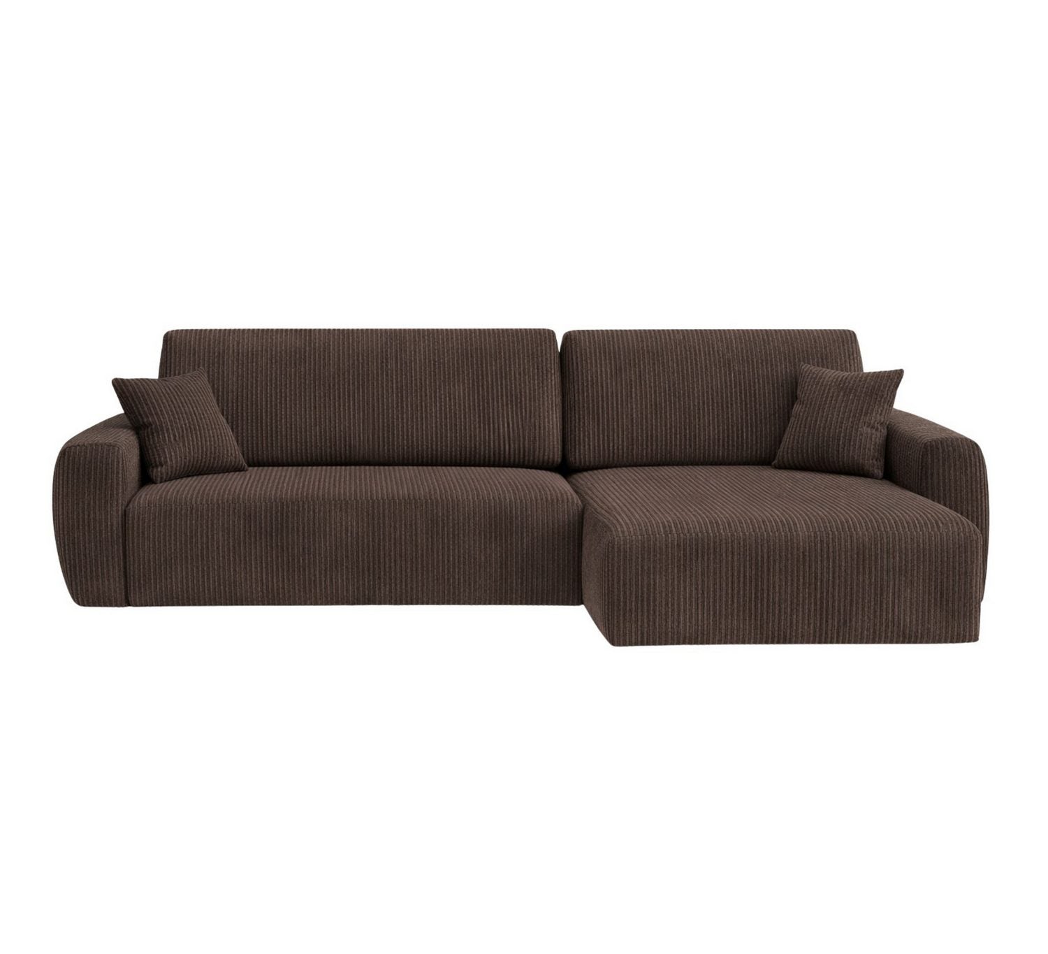 Braunes Cord Ecksofa ARIEL L von vorne