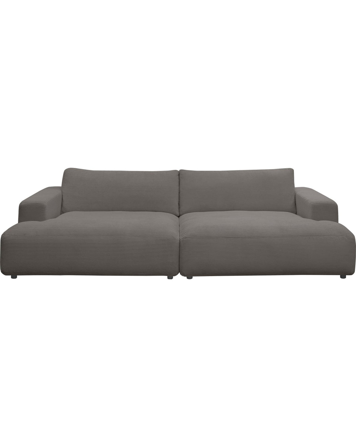 Big Sofa LUCIA aus Cord in Dunkelgrau Gesamtansicht