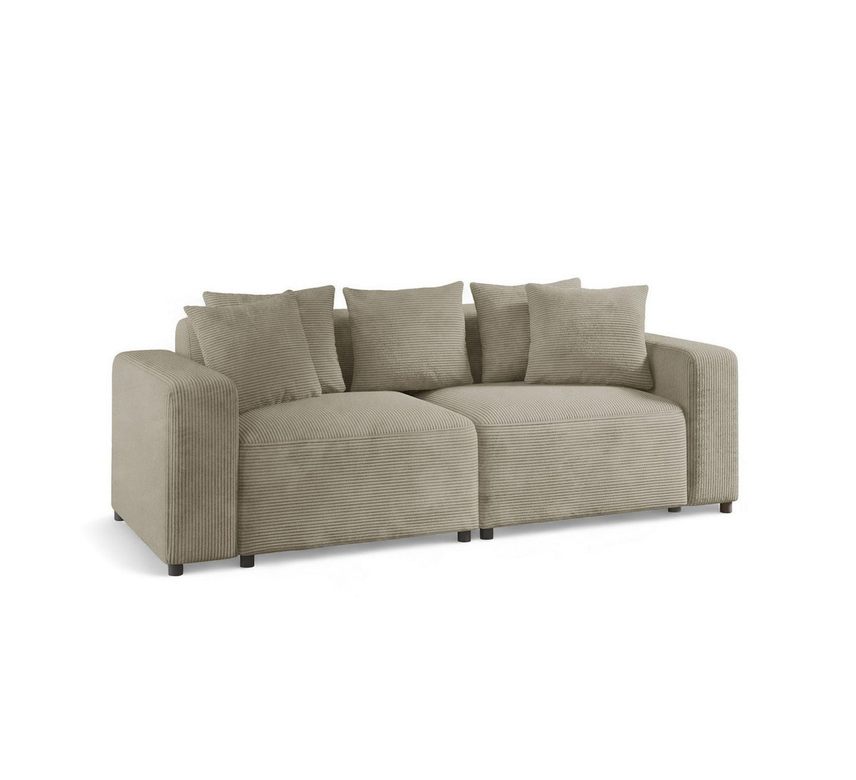 Cord Sofa MEGAN als 2-Sitzer in Beige freigestellt