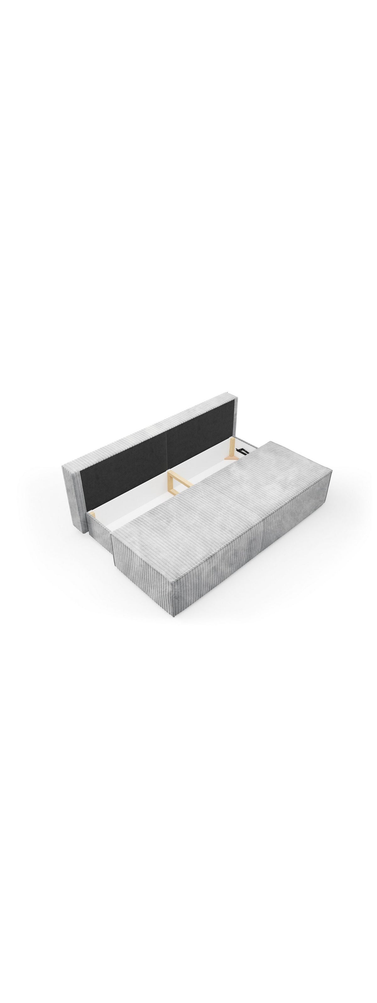Geöffneter Bettkasten des Schlafsofas TILIA