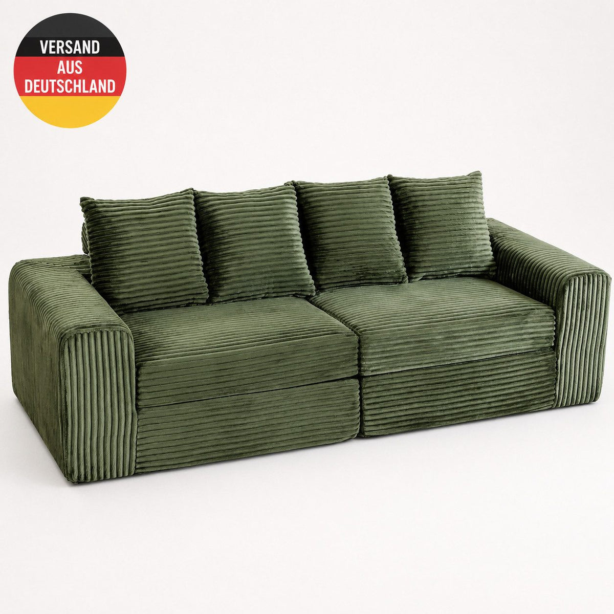 Breite Armlehne des Cord Schlafsofas ORVANE