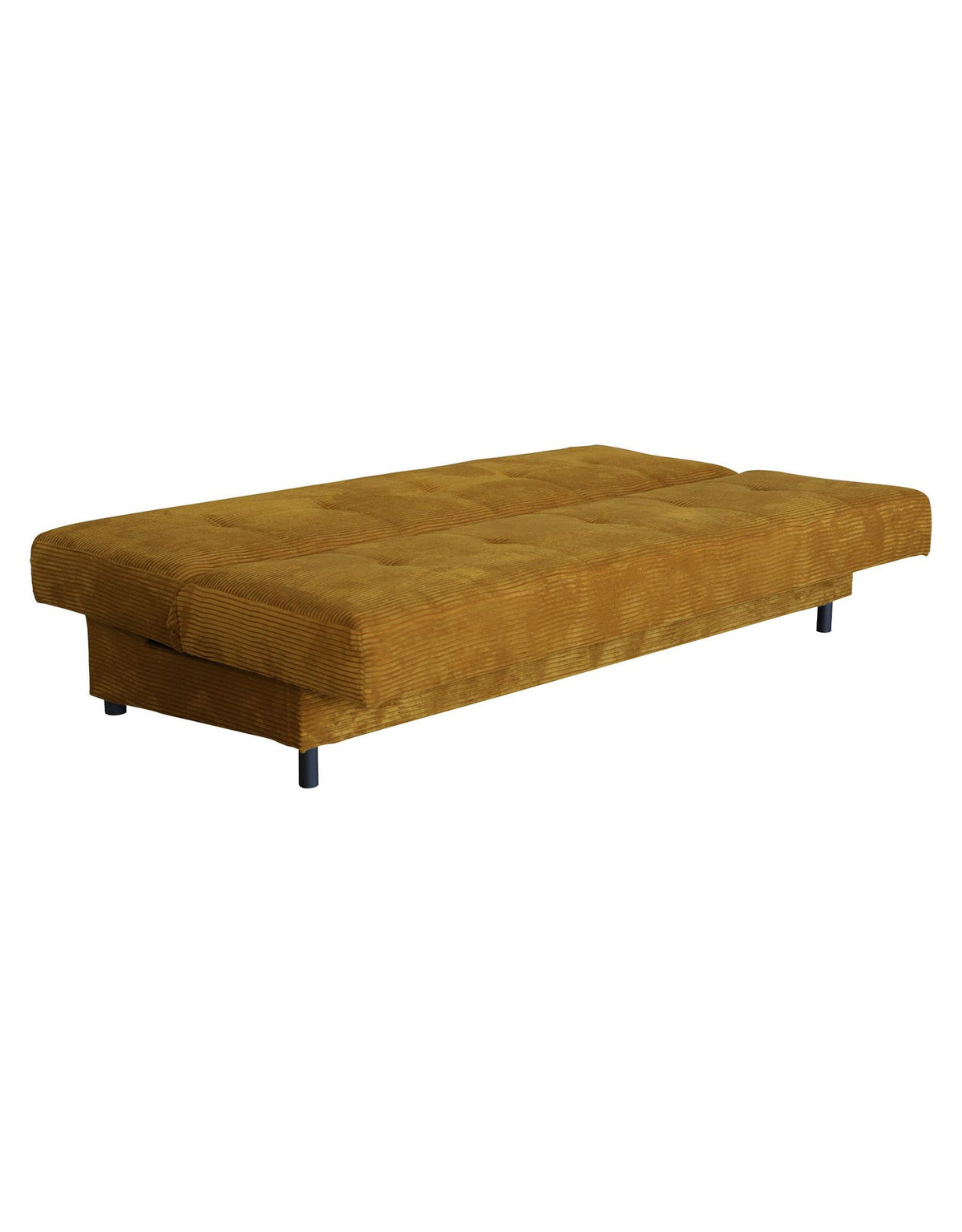 Aufgeklappte Schlaffläche des Cord Schlafsofas