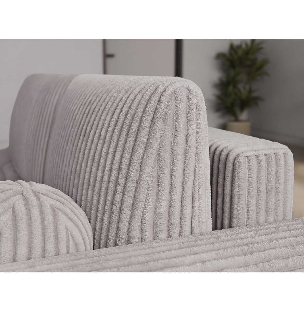 Seitenansicht des Ecksofas SFERA in Breitcord