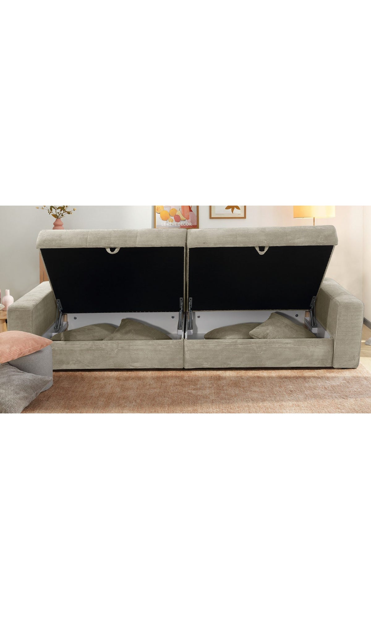 Cord Big Sofa 15263 mit geöffnetem Bettkasten - Ansicht 3
