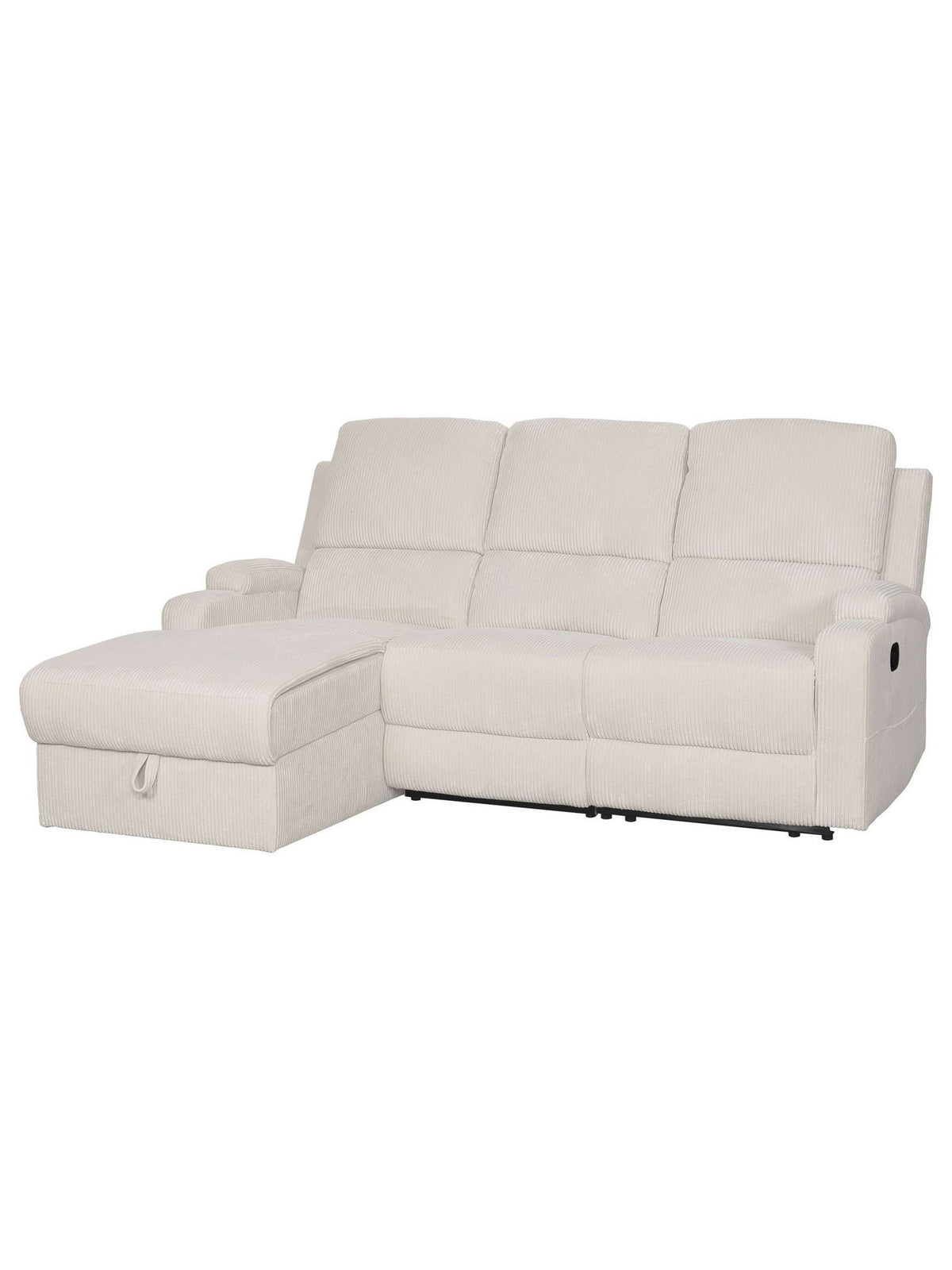 Nahaufnahme des cremefarbenen Cordstoffs