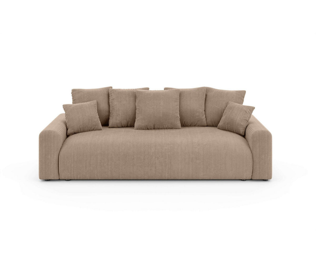 Braunes Cord Big Sofa LAKESIDE in der Frontansicht