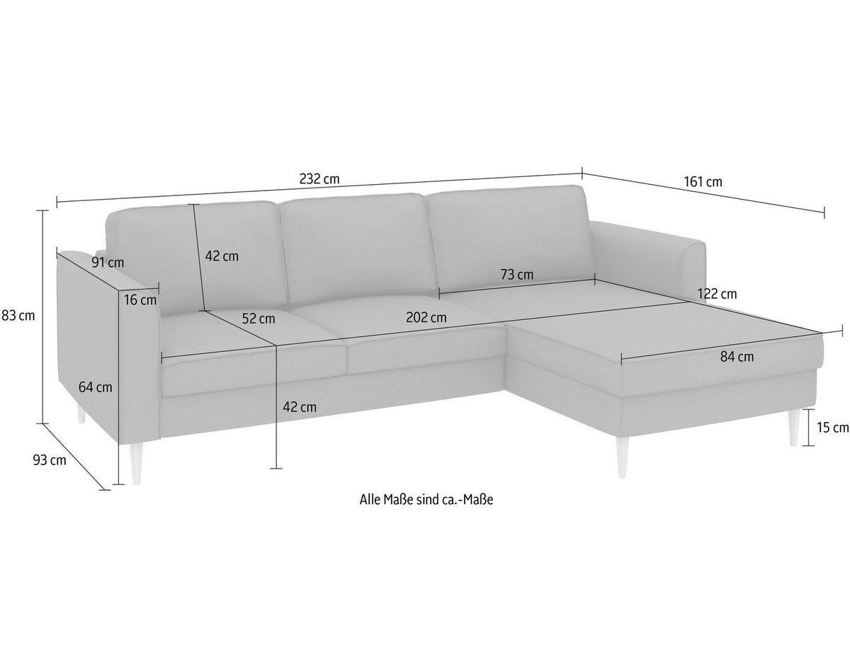 Cord Ecksofa BOOSTER im Wohnzimmer aufgestellt