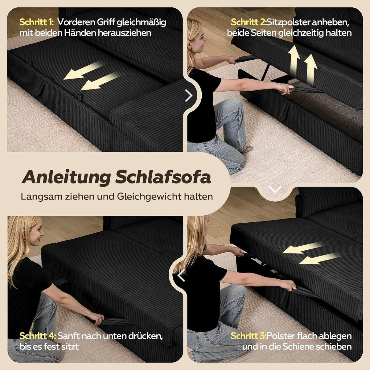 Maßangaben des Cord Ecksofas mit 209 cm Breite
