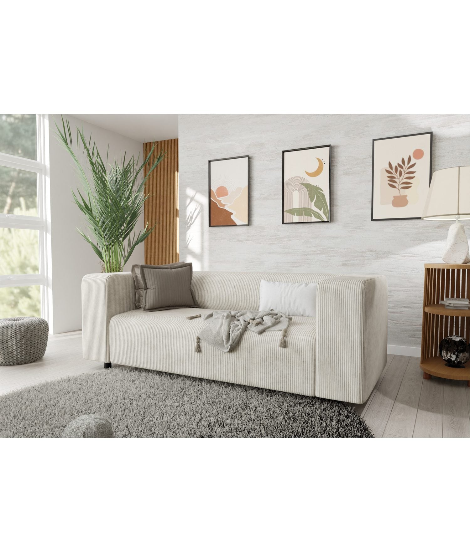 Beige Cord Polstergarnitur GUSTAV Ansicht 6